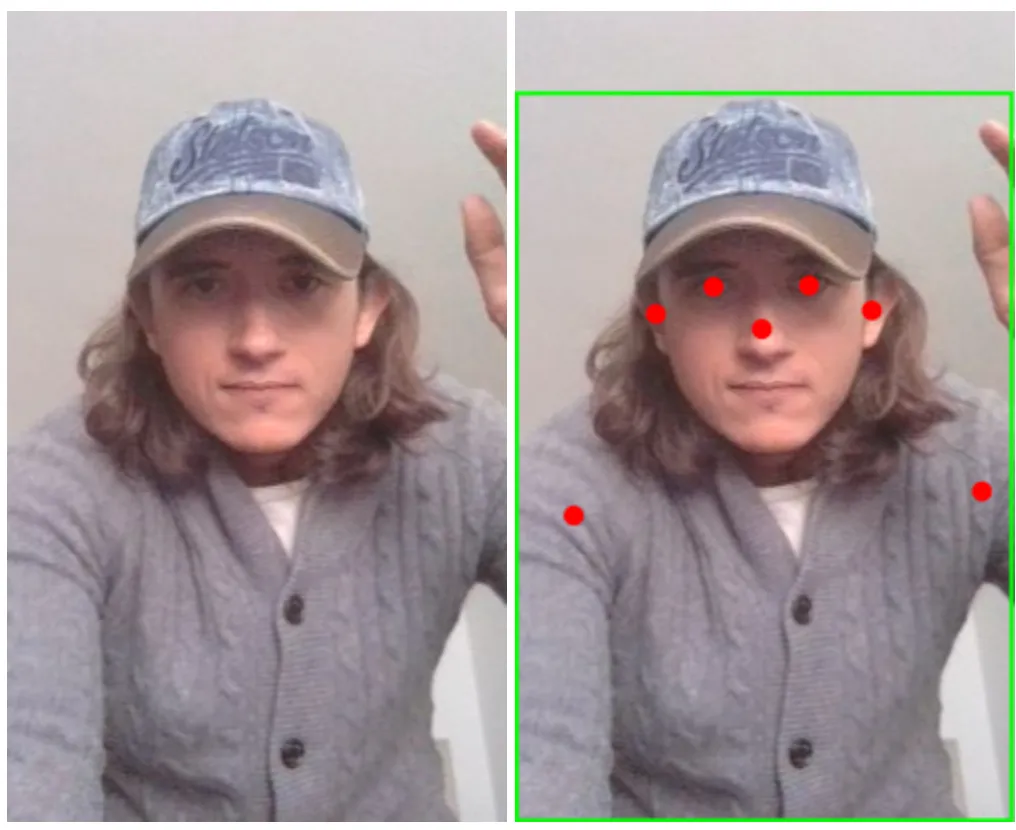Original image next to prediction scaled